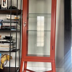 Glass Door Cabinet with Shelves