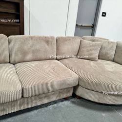 New Large Chaise Modern Sectional Couch Sofa 125”