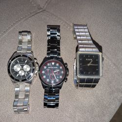 2-Men's Michael Kors Watches & 1 - Men's Nixon Watch ((( Just Need New Battery)))