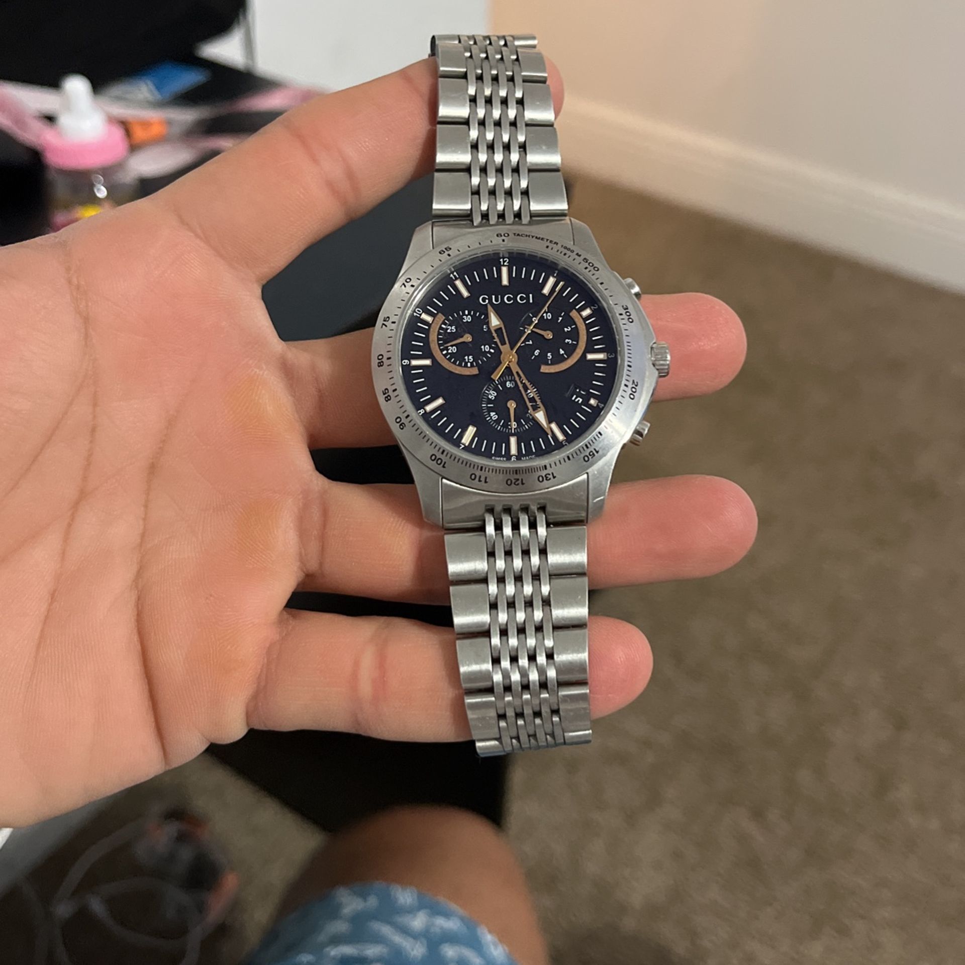 Gucci Watch Swiss made Legit Chronograph Rare Dial !! I Want To Trade