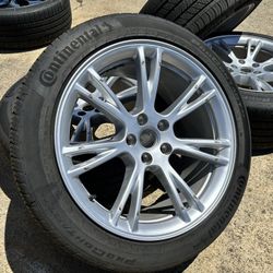 4x  19” 2024 Tesla Model Y Gemini Wheels Continental 255/45/19 80% Tread 5x114.3