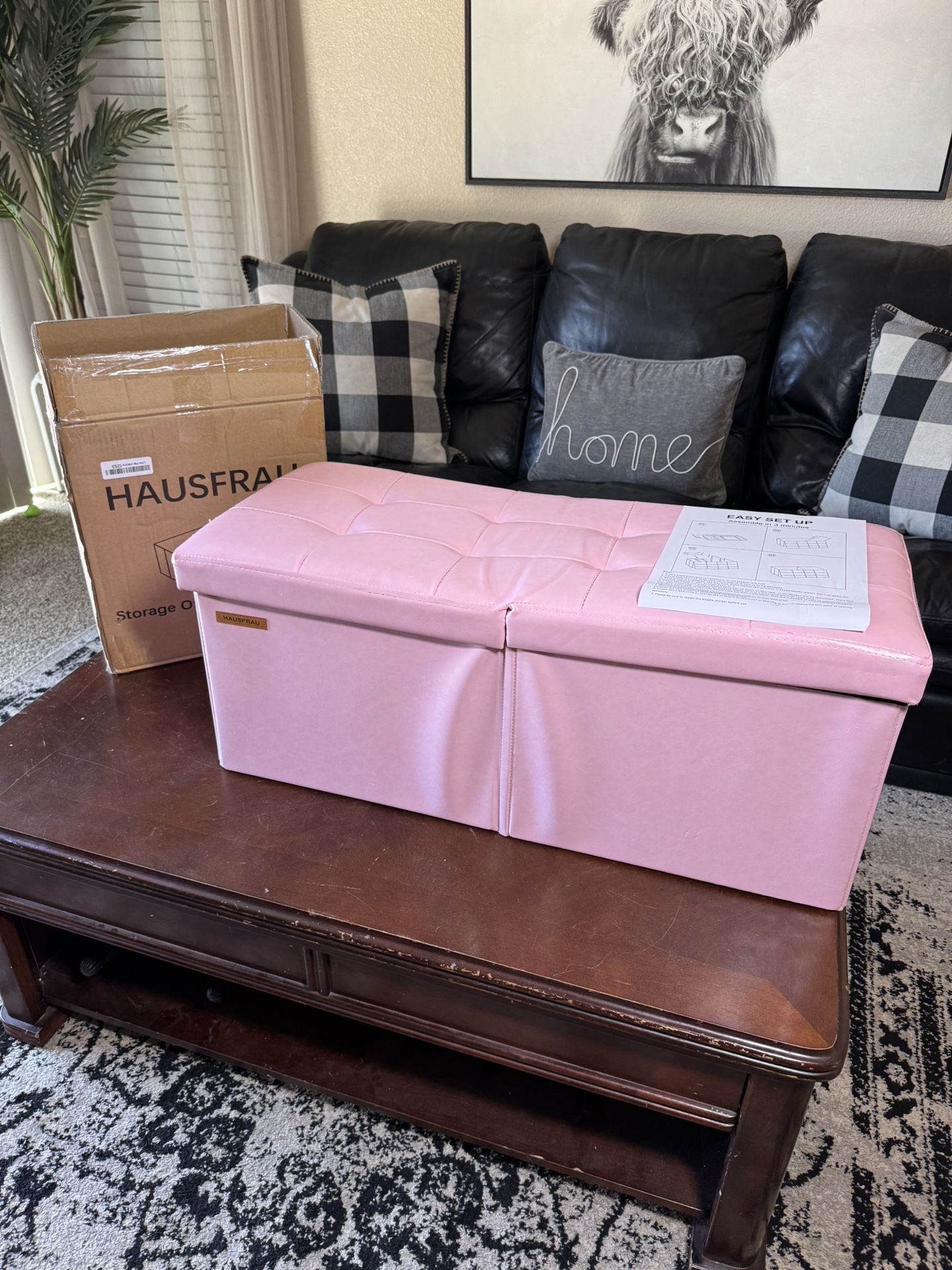 New Pink Storage Ottoman