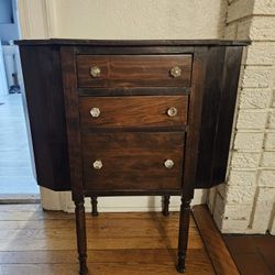Antique Solid Wood Mahogany Martha Washington Style Sewing Cabinet
