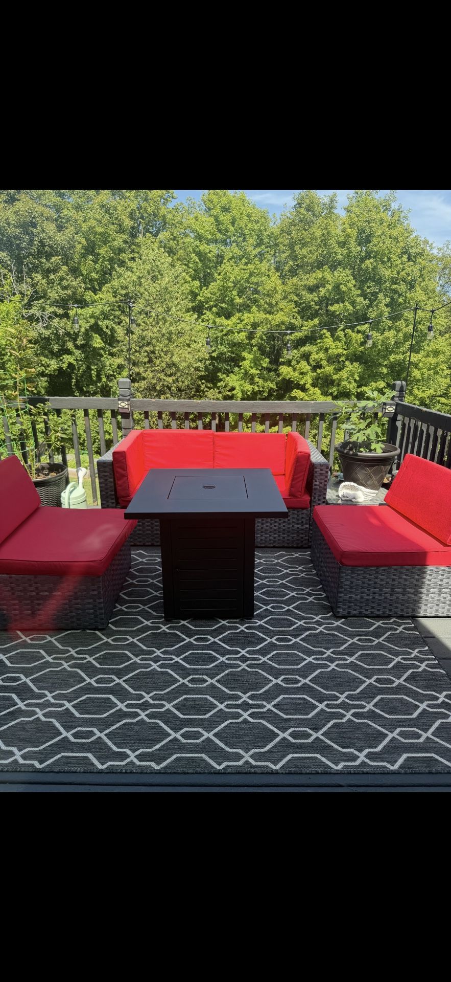 Outdoor Patio Sectional With Fireplace