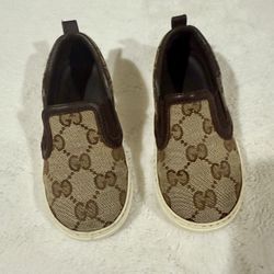 NIB Gucci  GG Kids/ toddler  Board Slip on sneakers - (Brown Gucci Zs 22/ US 6)