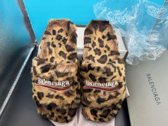 Balenciaga Leopard Fur Slides