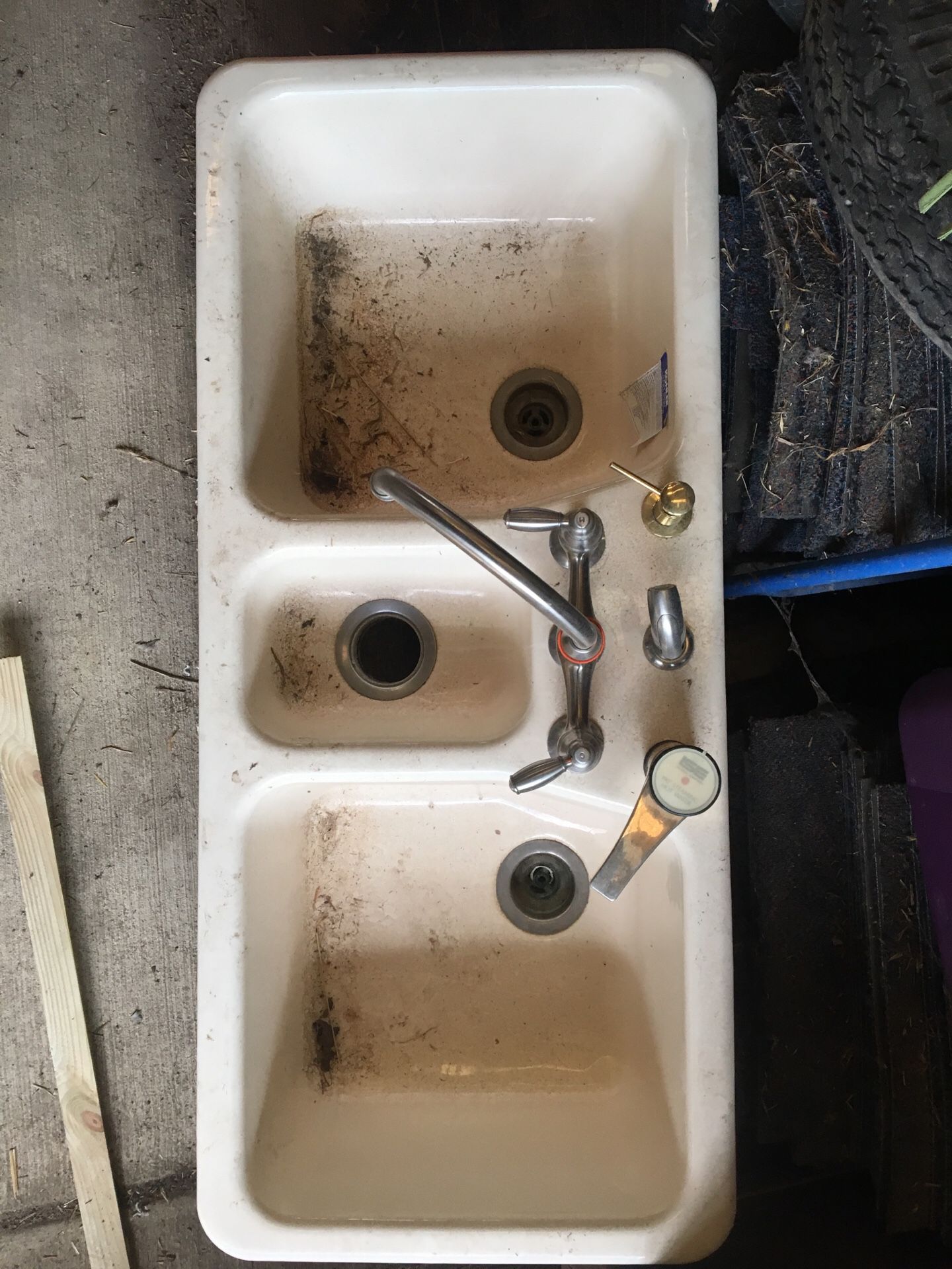 Almond Kohler cast iron kitchen sink