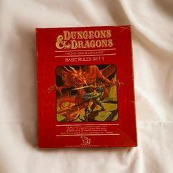 DUNGEONS & DRAGONS SET 1: BASIC RULES 1983 w/ Dice & Crayon! No writing at all!