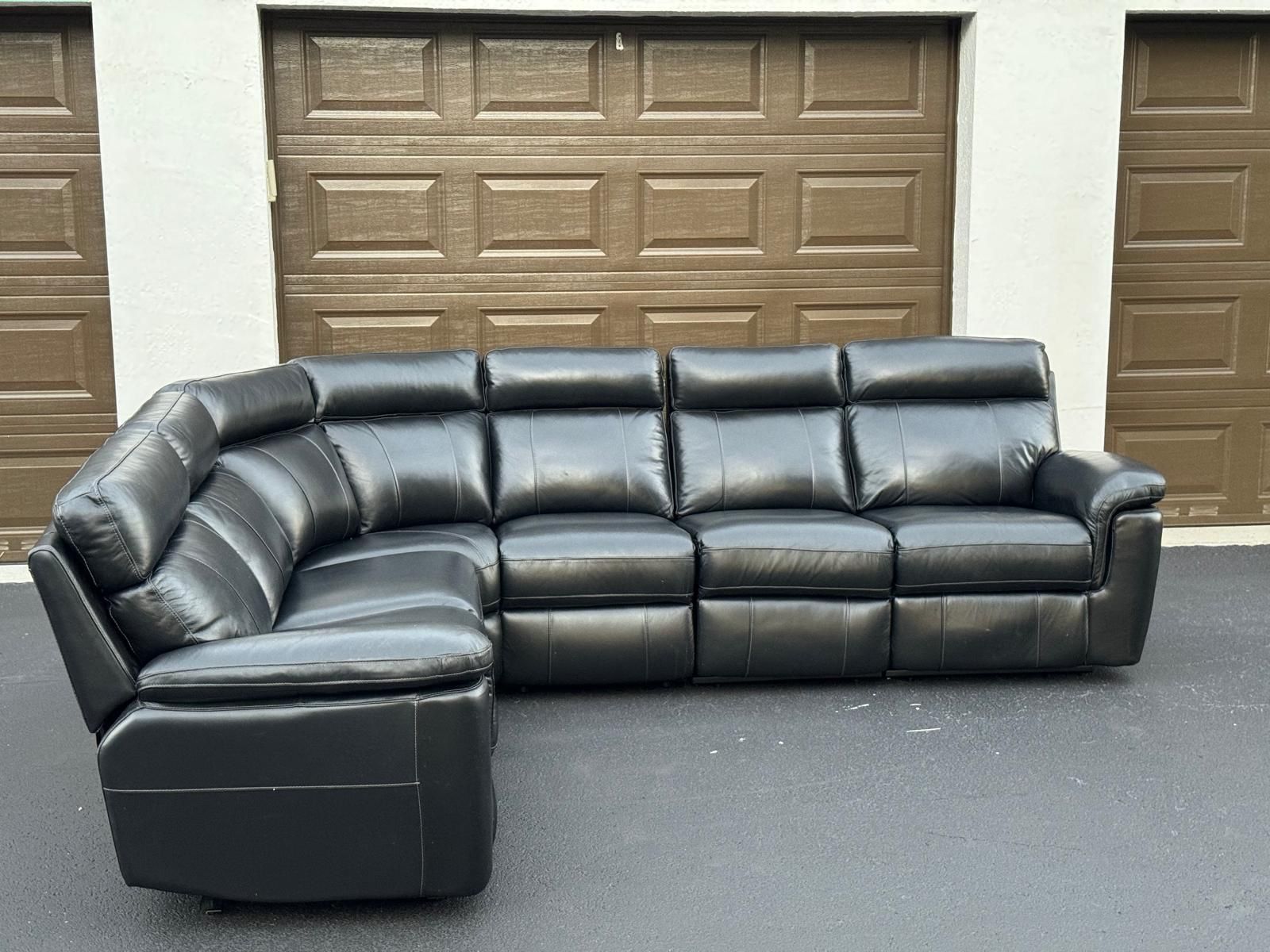🛋️ Sofa/Couch Sectional - Manual Recliner - Leather - Black - Delivery Available 🚛