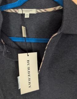 Burberry Mens Xxl Long Sleeve Polo New With Tags Charcoal
