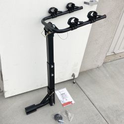 New in Box $55 Tilt Folding 2-Bike Hitch Mount Rack Bicycle Carrier for 2” Hitch w/ Straps 70 lbs Max