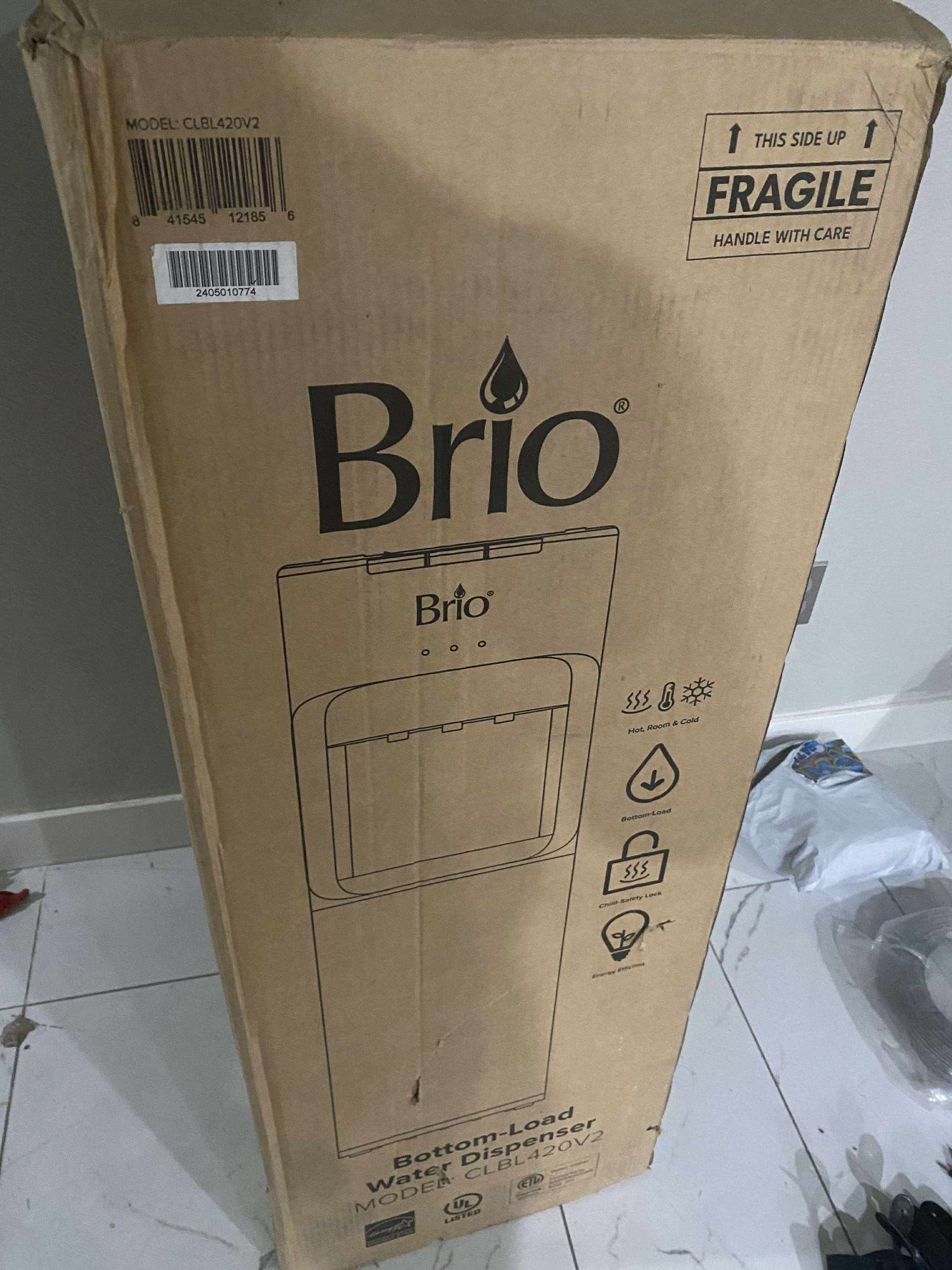 Brio Water Cooler Bottom Dispenser Hot+Cold Led Light Paddle Dispensing