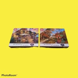 1000pcs. Puzzles Village Castle & Lake Combo