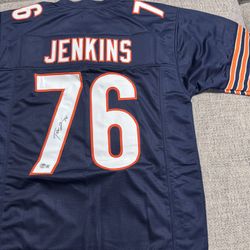 Teven Jenkins Signed Autograph Custom Jersey- Beckett Coa- Chicago Bears