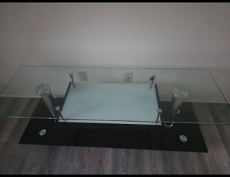 Modern Glass & Chrome TV Stand / Media Console