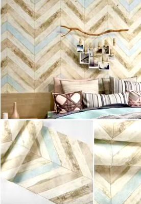 Geometric Wallpaper Covers 56 Square Feet