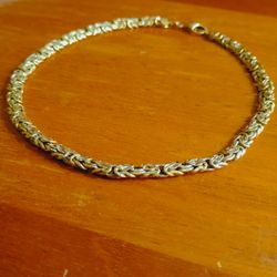 13' Vintage Child 's Necklace Itasca 18k Gold Plated Over 925 Itay Sterling silver Byzantine Link Chain