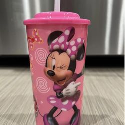 Minnie Mouse Tumbler Cup With Lid And Straw