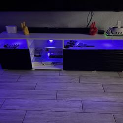 Modern LED Lighted TV Stand / Entertainment Center with Storage