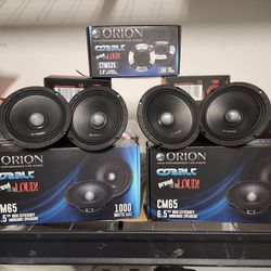 New!! Orion (4) 6 1/2 Mid Range Speakers & (2) Bullet Tweeters. All For $145!!