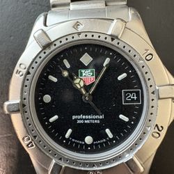 TAG HEUER PRO 2000 , 962 013R Black Dial 34mm 