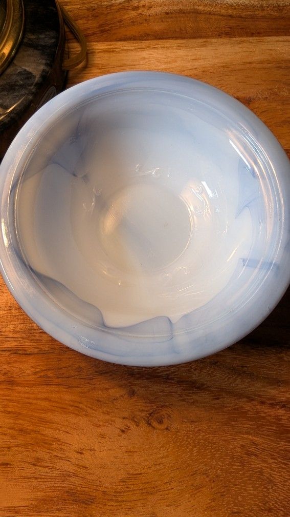 Avon Victoriana Soap Dishes Raised Rose Design May 1978 Blue Swirl Pattern Vtg