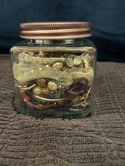 MYSTERY Jewelry Lot in Glass Jar