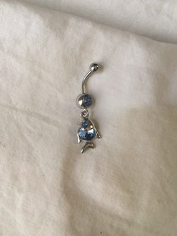 Fish belly button ring