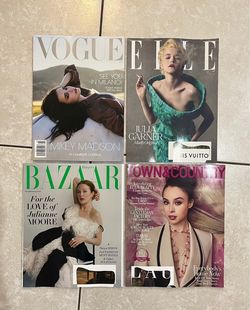 4 Brand new 2026 fashion magazines: Vogue, ELLE, Harper’s Bazaar, Town & Country
