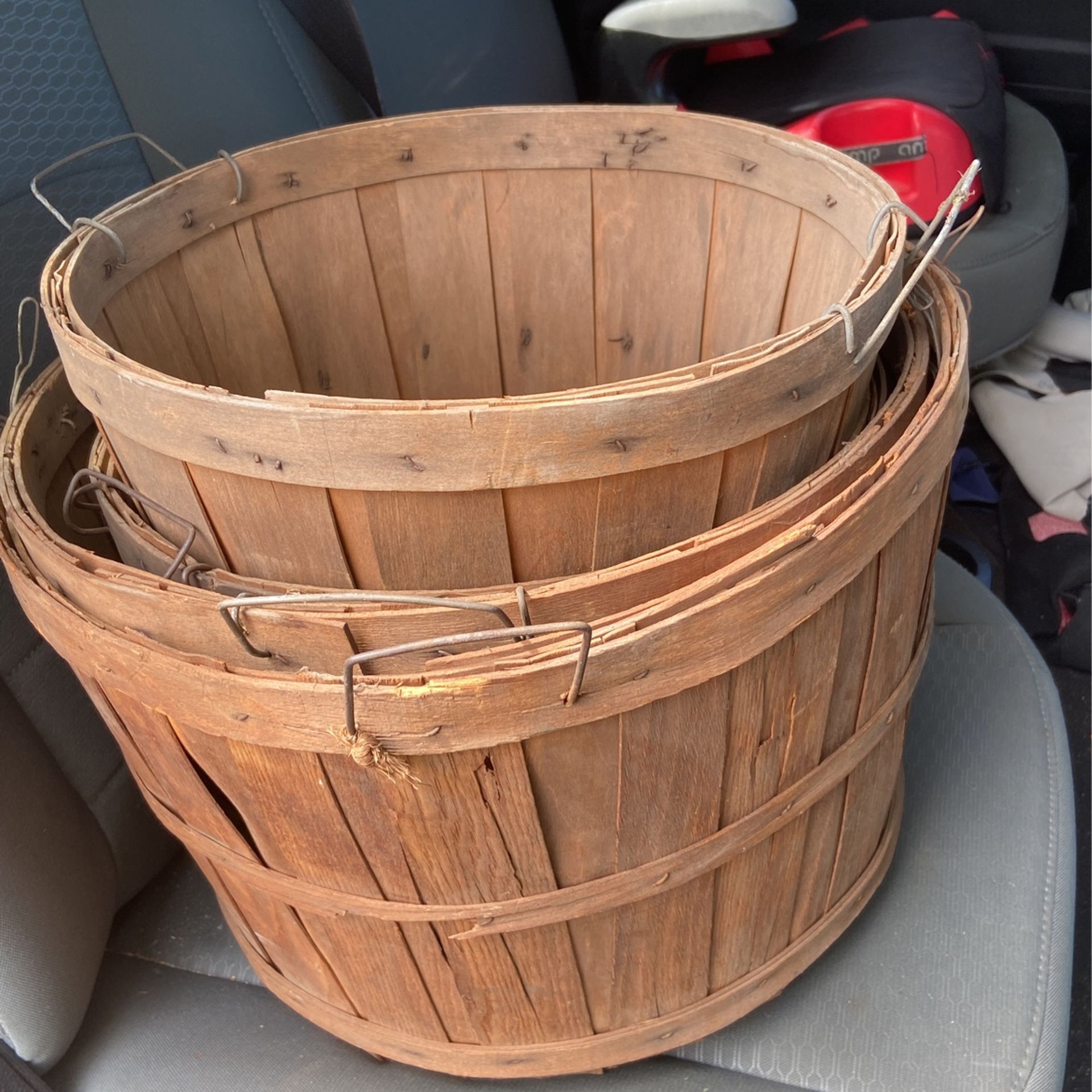 Sntique Hand Made Apple Baskets From 1930s-1940s
