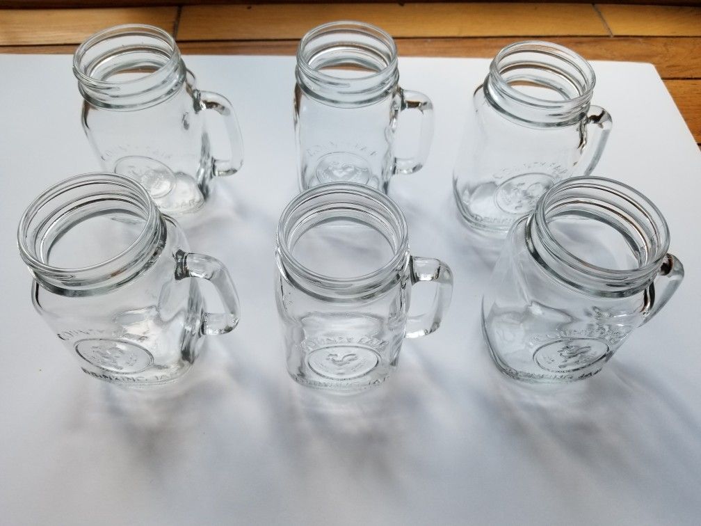 Set of 6 Drinking Mason Jars