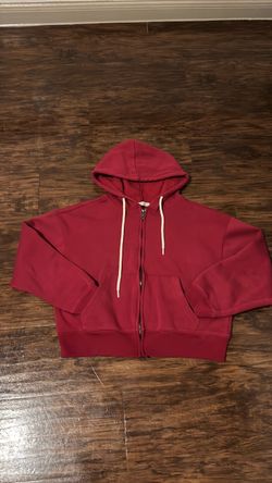 Medium Red Zip-Up Hoodie Sweatshirt