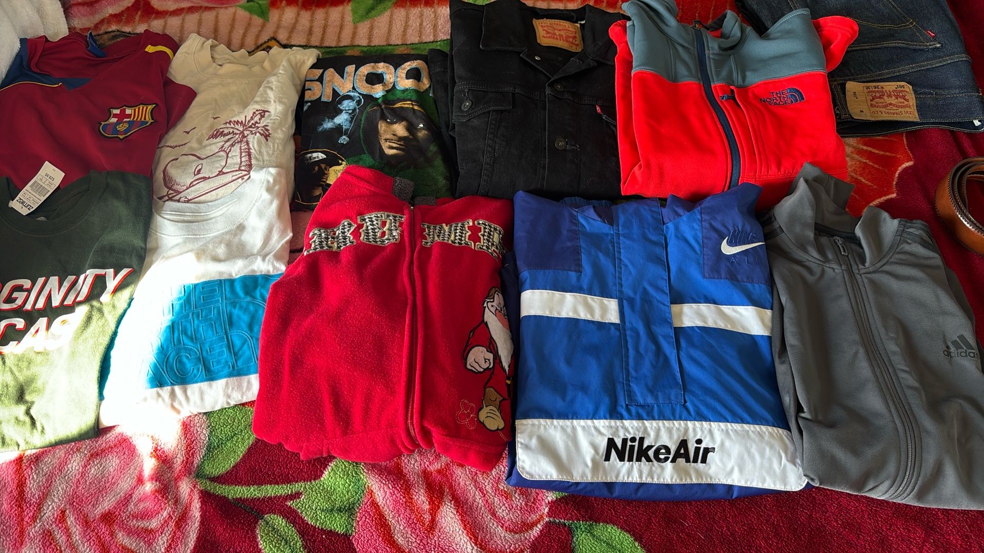 Shirts , Sweaters, Levi’s Jacket, North face, Adidas