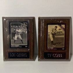 Lou Gehrig & Ty Cobb Triple Crown Plaques