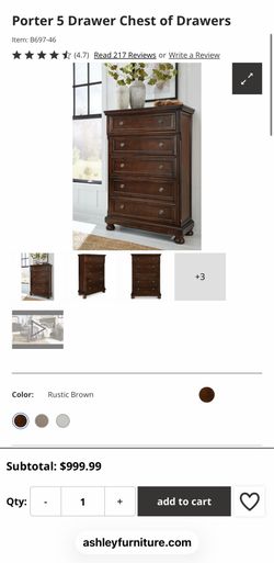 Porter 5 Drawer Chest of Drawers: Item: B697-46