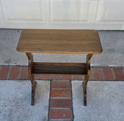 Vintage Wood Side Table with Lower Shelf  Pre-owned Good Condition, Please Read The Description.