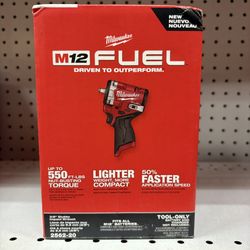 Milwaukee New 3/8” Stubby Impact Wrench 12M Fuel New Generation 