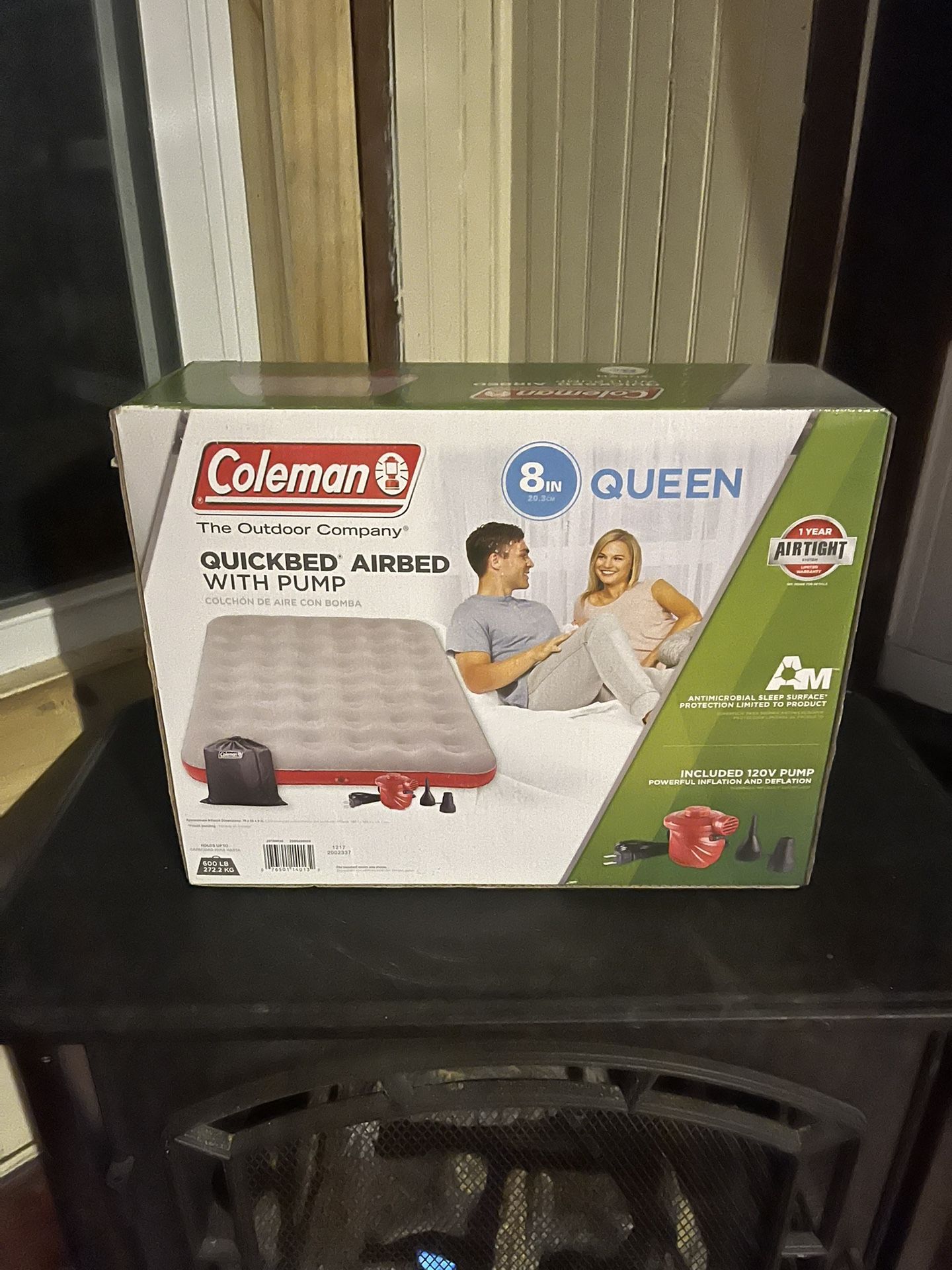 Brand New Coleman Queen Sz Air Mattress With Electric Pump And Storage Bag