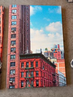 NYC red brick buildings large canvas photo
