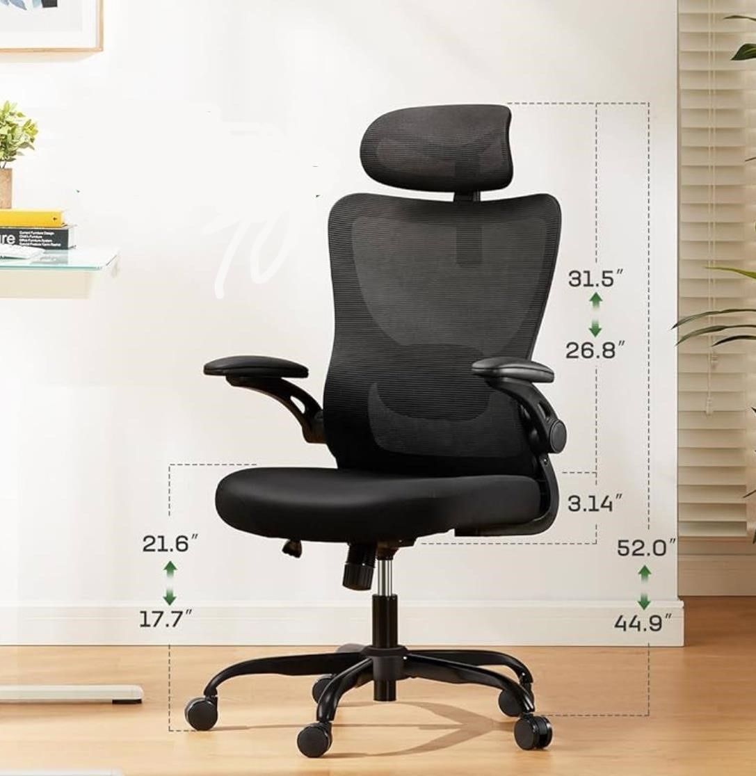 NEW Black Ergonomic Office Desk Rolling Chair w/Adjustable Headrest & Armrest **$70 Each**
