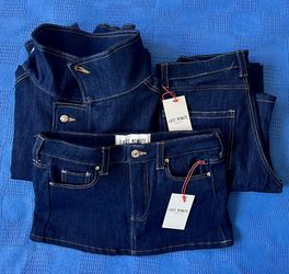 LAST MINUTE Jacket, Jeans And Miniskirt