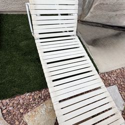 2 White Pool Lounge Chairs  and Cushions