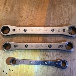 Snap on Ratcheting Box End Set 3/8x7/17, 1/2x9/16, 5/8x11/16