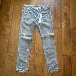 grey purple jeans