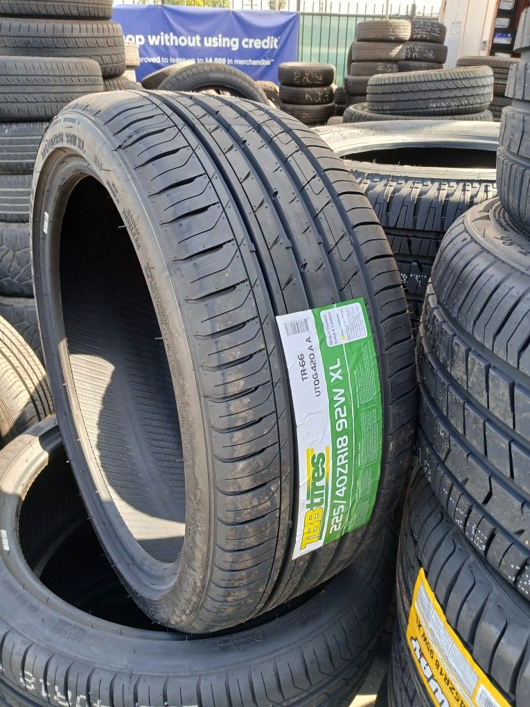 4 New Tires Installed/ 4 Llantas Nuevas Instaladas 225/40/18 TBB Tires