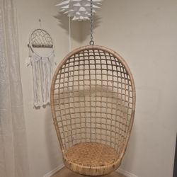 Vintage Rattan Hanging Egg Chair 