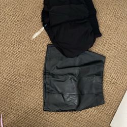 Small Leather Skirt And Shirts 