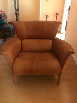 Pacific Green Cognac Navajo Lounge Chair