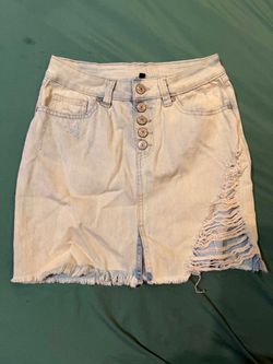 Light Wash Distressed Denim Skirt size 3