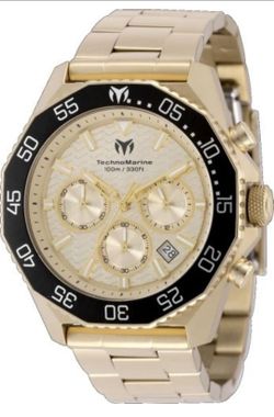 TechnoMarine Mare Vivo Men's 44mm Gold Chronograph Watch 100M TM-225084